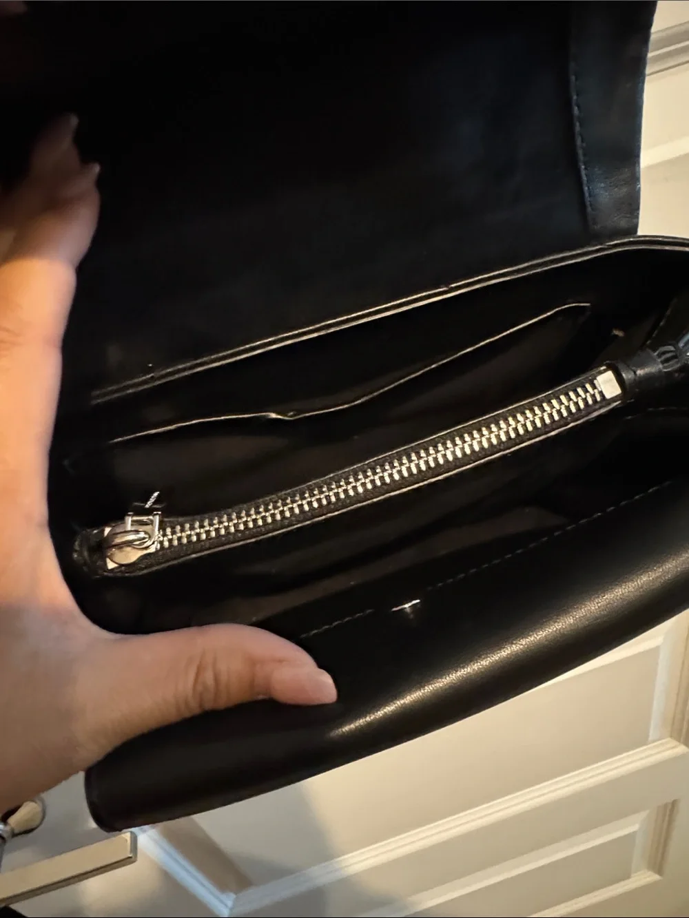 Michael Kors Black Quilted Leather Shoulder Bag with Silver Chain with wallet